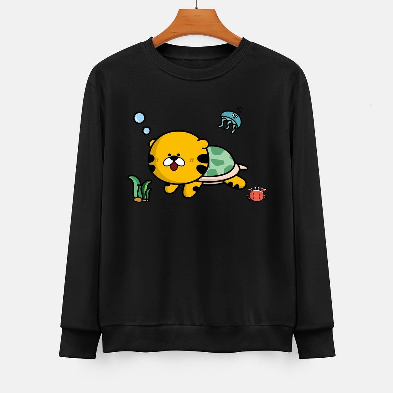 Front Patterned Long Sleeve TopCrisp Print Simple